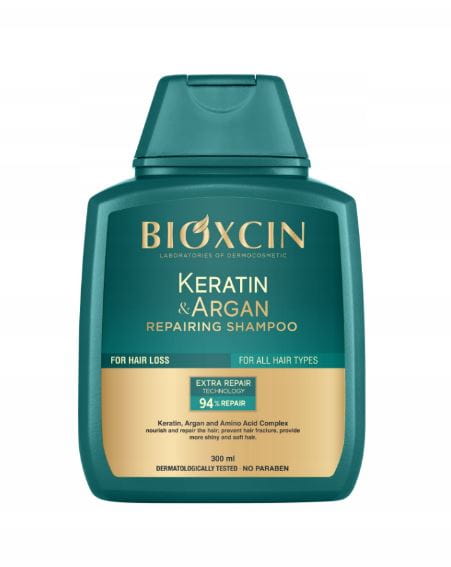 Szampon nawilżający przeciw puszeniu się - Bioxcin Keratin &amp; Argan 300 ml