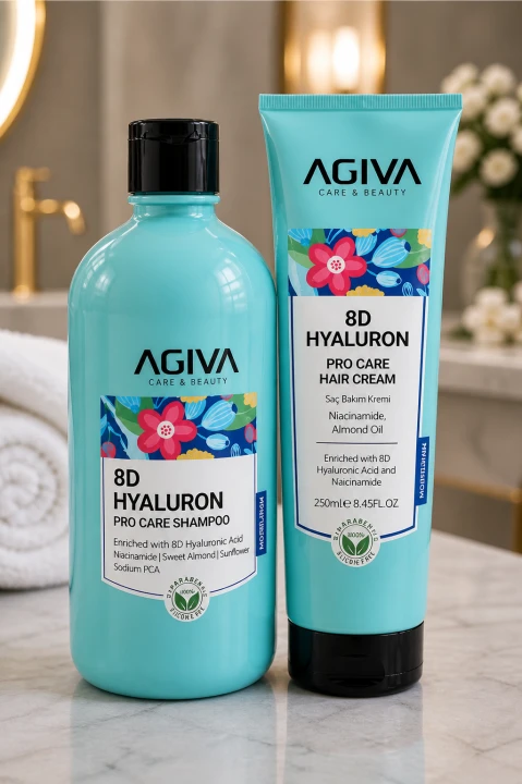 Zestaw Agiva 8D Hyaluron Pro Care – Szampon 500ml + Odżywka 250ml